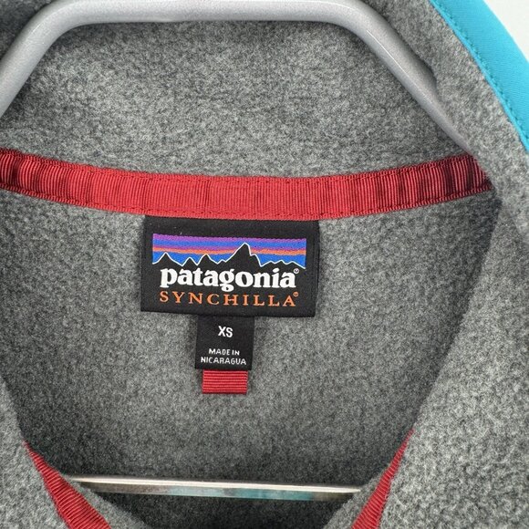 Patagonia Women's Lightweight Synchilla Snap-T Fleece Pullover XS Gray/Blue - Picture 3 of 7